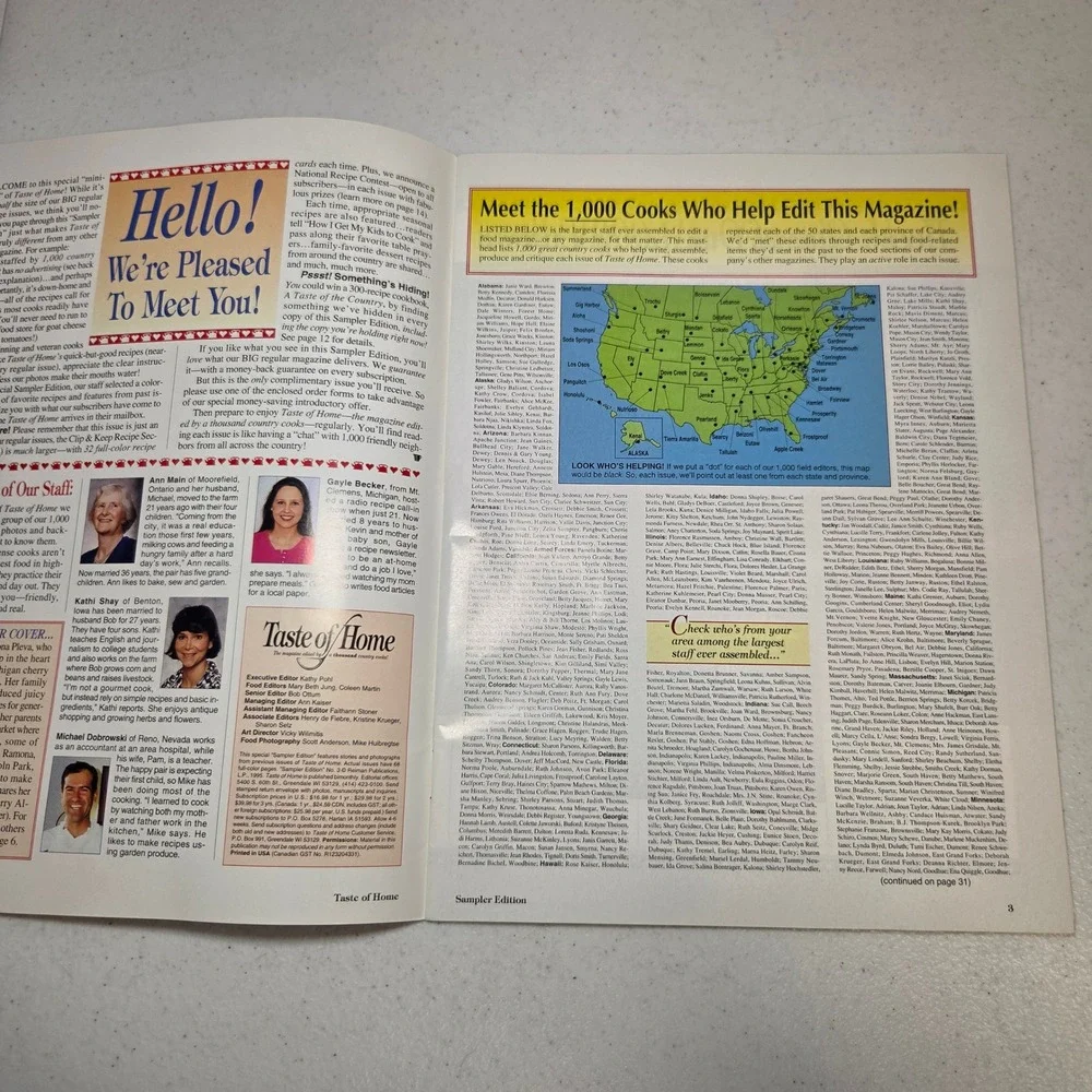 1995 Taste of Home Sampler Edition No 3 Michigan Cherry Dessert Recipes